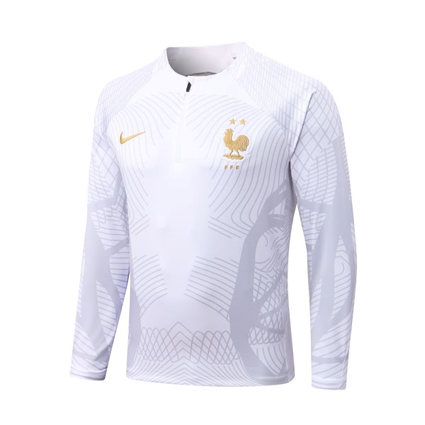 Trainings-Sweatshirt Frankreich Top 2023 Weiß